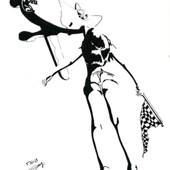 Dessin intitulée "Gee Bee" par Thibault Cernaix, Œuvre d'art originale, Encre