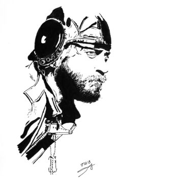 Dibujo titulada "Donald Sutherland" por Thibault Cernaix, Obra de arte original, Tinta