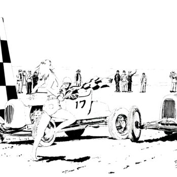 Dibujo titulada "The race1" por Thibault Cernaix, Obra de arte original, Tinta