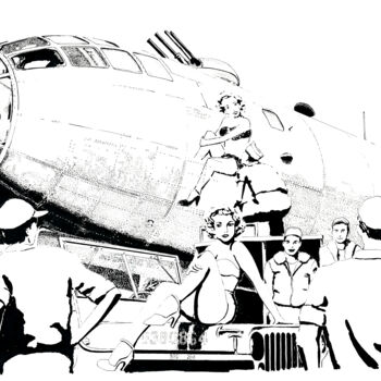 Drawing titled "Marilyn B29" by Thibault Cernaix, Original Artwork, Ink