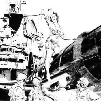 Tekening getiteld "Navy" door Thibault Cernaix, Origineel Kunstwerk, Inkt