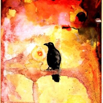 Peinture intitulée "le corbeau et le re…" par Éric Thibodeau, Œuvre d'art originale