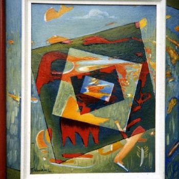Peinture intitulée "Carrés d'automne" par Éric Thibodeau, Œuvre d'art originale