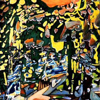 Peinture intitulée "Paysage acidulé" par Éric Thibodeau, Œuvre d'art originale