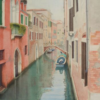 Pittura intitolato "Venise" da Thierry Brunner, Opera d'arte originale, Acquarello