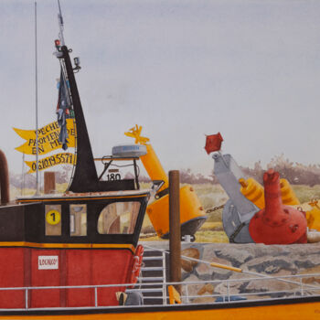 Peinture intitulée "Pêche ou Promenade" par Thierry Brunner, Œuvre d'art originale, Aquarelle