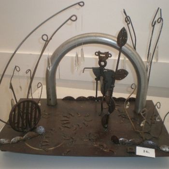 Sculpture titled "la porte des étoile" by Gilles Thiercelin, Original Artwork, Metals