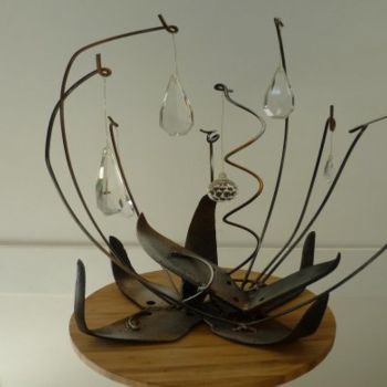 Scultura intitolato "arbre de lumiere" da Gilles Thiercelin, Opera d'arte originale, Metalli