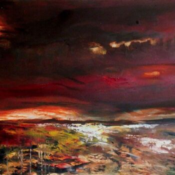 Pittura intitolato "Horizon incandescent" da Thierry Astier-Dupuy (Adtheo), Opera d'arte originale