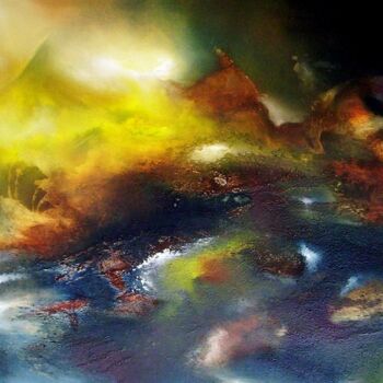 Painting titled "horizon improbable 2" by Thierry Astier-Dupuy (Adtheo), Original Artwork, Oil
