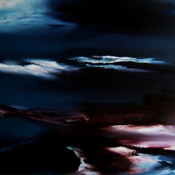 Painting titled "Nuit profonde" by Thierry Astier-Dupuy (Adtheo), Original Artwork, Oil