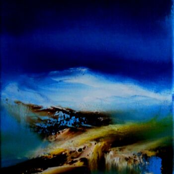 Peinture intitulée "20x26 Sombre bleu" par Thierry Astier-Dupuy (Adtheo), Œuvre d'art originale, Huile