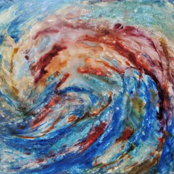 Schilderij getiteld "Color wave" door Thierry Blanc (T3L), Origineel Kunstwerk, Gebrandschilderd glas