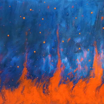 Pintura intitulada "About hell" por Thierry Blanc (T3L), Obras de arte originais, Pintura de vitral