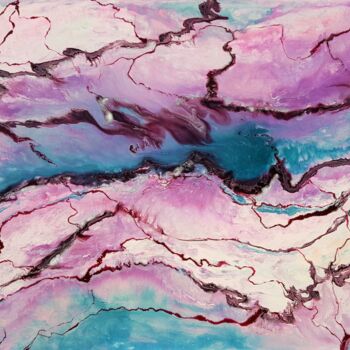 Pintura intitulada "Purple thunderstorm" por Thierry Blanc (T3L), Obras de arte originais, Pintura de vitral