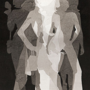 Peinture intitulée "Femmes Actives" par Thierry Buisson, Œuvre d'art originale, Encre
