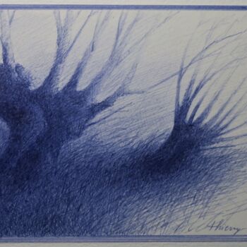 Drawing titled "saules" by Thierry Carol Ratel, Original Artwork, Ballpoint pen