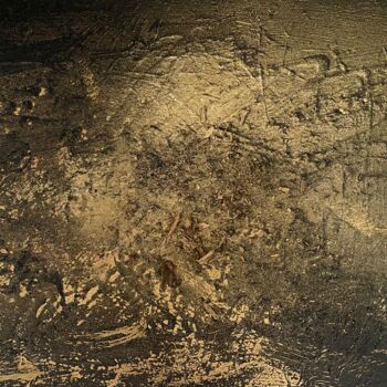 Картина под названием "Noir & Or #03" - Thierry Courteau, Подлинное произведение искусства, Акрил Установлен на Деревянная р…