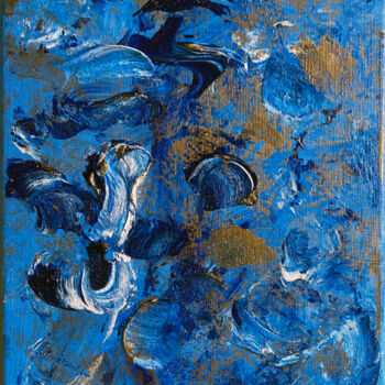 Peinture intitulée "Bleu & Or #05" par Thierry Courteau, Œuvre d'art originale, Acrylique Monté sur Châssis en bois