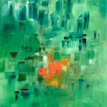 Картина под названием "Abstrait#04" - Thierry Courteau, Подлинное произведение искусства, Акрил Установлен на Деревянная рам…