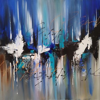 Painting titled ""ABYSSES" - Acryliq…" by Thierry Dodrieux, Original Artwork, Acrylic Mounted on Wood Stretcher frame