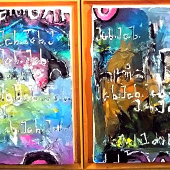 Collages getiteld "J.G.B." door Thierry Dourthe, Origineel Kunstwerk, Acryl