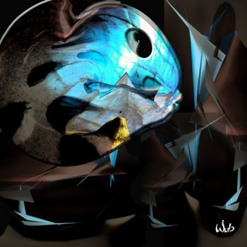 Digital Arts titled "Abstraction Minéral" by Wub, Original Artwork, Digital Painting