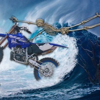 Arts numériques intitulée "Moto surf" par Wub, Œuvre d'art originale, Photo montage Monté sur Aluminium