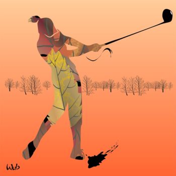 Digital Arts titled "Golfeuse automne" by Wub, Original Artwork, Digital Painting