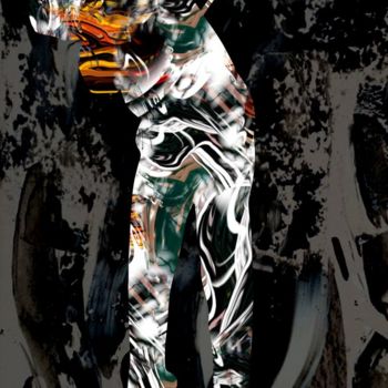 Digitale Kunst mit dem Titel "Swing abstrait" von Wub, Original-Kunstwerk, Digitale Malerei