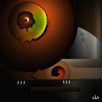 Digital Arts titled "Little Peopkle Eye" by Wub, Original Artwork, Digital Painting