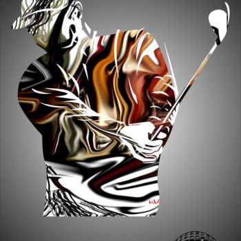 Digitale Kunst getiteld "Golfeur en mode abs…" door Wub, Origineel Kunstwerk, Digitaal Schilderwerk