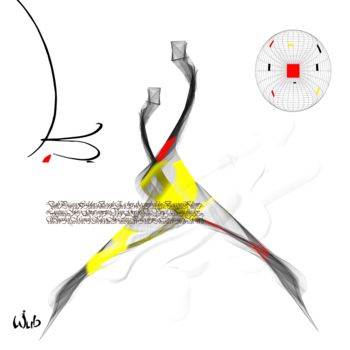 「Danse graphique」というタイトルのデジタルアーツ Wubによって, オリジナルのアートワーク, 2Dデジタルワーク アルミニウムにマウント