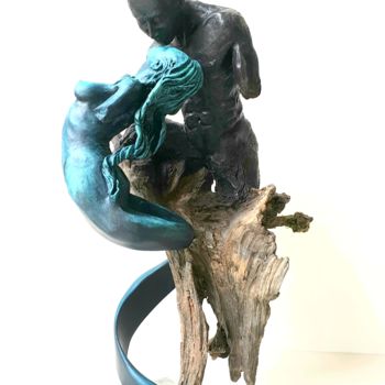 Sculpture titled "le feu entre terre…" by Thierry Godefroid, Original Artwork, Terra cotta