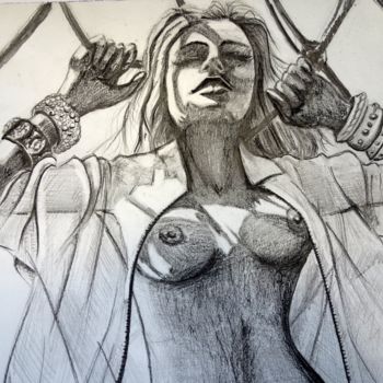 Drawing titled "jolie-prise.jpg" by Thierry Godefroid, Original Artwork, Conté