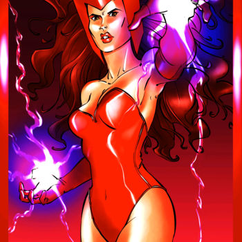 Drawing titled "Scarlet Witch versi…" by Thierry Goulard, Original Artwork, Digital Photography