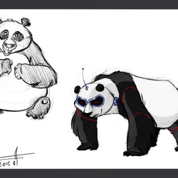 Dibujo titulada "colo-panda-copie" por Thierry Goulard, Obra de arte original, Fotografía digital