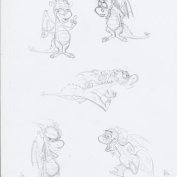 Drawing titled "petit-dragon4" by Thierry Goulard, Original Artwork, Digital Photography