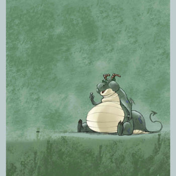 Dibujo titulada "gros-dragon2" por Thierry Goulard, Obra de arte original, Fotografía digital