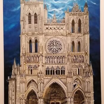 Ζωγραφική με τίτλο "Notre-dame-d'Amiens" από Thierry Graine, Αυθεντικά έργα τέχνης, Ακρυλικό