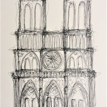 Рисунок под названием "Notre Dame" - Thierry Guilbert, Подлинное произведение искусства, Другой