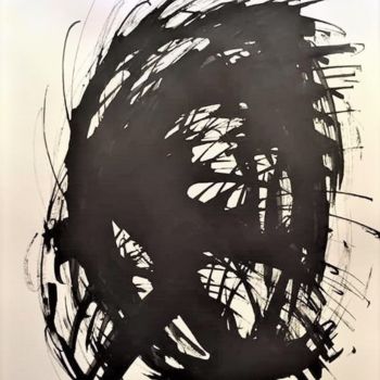 Drawing titled "D030" by Thierry Guilbert, Original Artwork, Acrylic Mounted on Metal