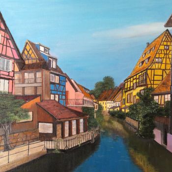 Painting titled "Elsass" by John Des Îles, Original Artwork, Oil