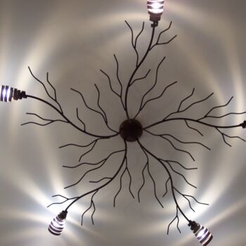 Design intitulée "Lustre Corail 5 bra…" par Thierry Lecoq, Œuvre d'art originale, Luminaire
