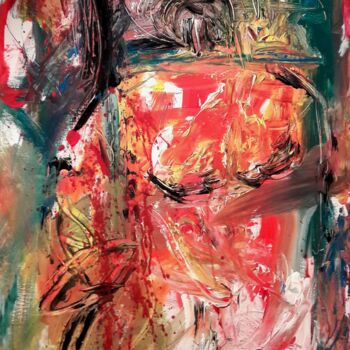 제목이 "Bloody girl"인 미술작품 Thierry Marcel Blatt로, 원작, 아크릴 나무 들것 프레임에 장착됨