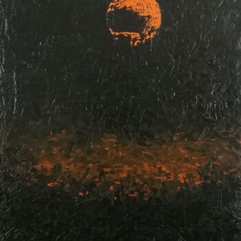 Malerei mit dem Titel "Vision Orangée/ CRE…" von Thierry Menechal (THIME), Original-Kunstwerk, Öl