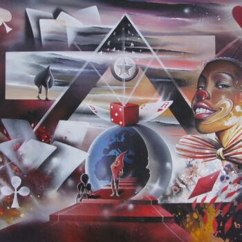 Peinture intitulée ""Au coeur des Jeux"" par Thierry Mordant, Œuvre d'art originale, Acrylique Monté sur Châssis en bois