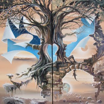 Peinture intitulée ""Profile Nature" Di…" par Thierry Mordant, Œuvre d'art originale, Acrylique Monté sur Châssis en bois