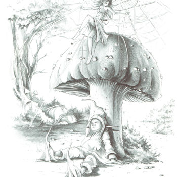「Illustration Publié…」というタイトルの描画 Thierry Mordantによって, オリジナルのアートワーク, ボールペン