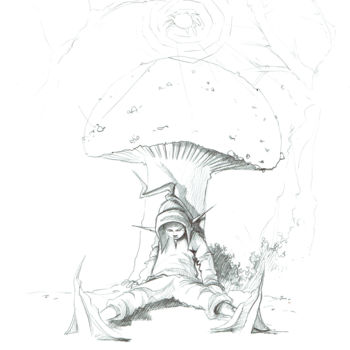 Disegno intitolato "Croquis préparatoir…" da Thierry Mordant, Opera d'arte originale, Biro